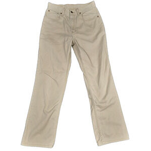 LL Bean Tan Jeans Mens 34x30 Natural Fit Pants 5 Pocket Canvas Outdoor Work Wear